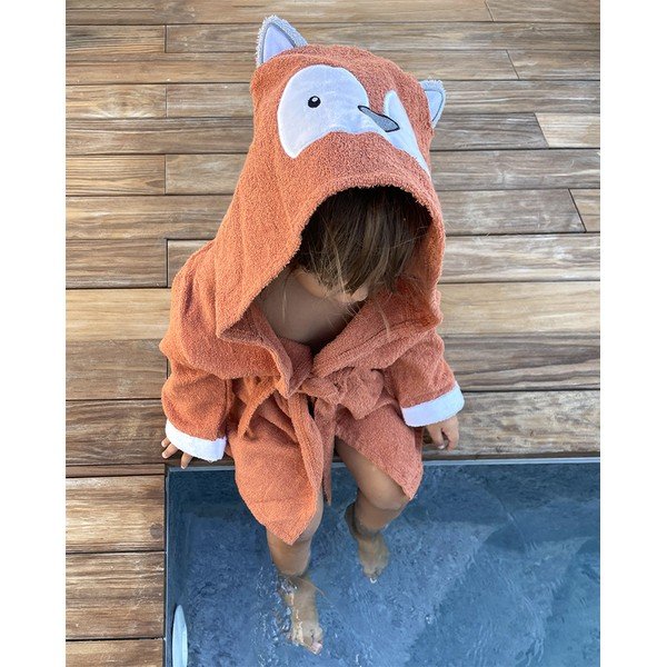 Narančasti pamučni dječji kućni ogrtač veličina L Fox - Rocket Baby-image-2