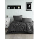 Tamno siva posteljina za krevet za jednu osobu od renforce pamuka 140x200 cm Como Striped – Mila Home Luxury