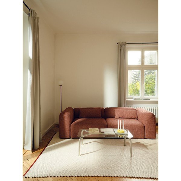 Crveni/bež ručno rađen vunen tepih 140x200 cm Lenu – noo.ma-image-1