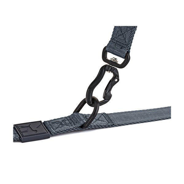 Tamno sivi preklopni povodac dužina 200 cm Modena Asphalt 25 mm – MiaCara-image-2