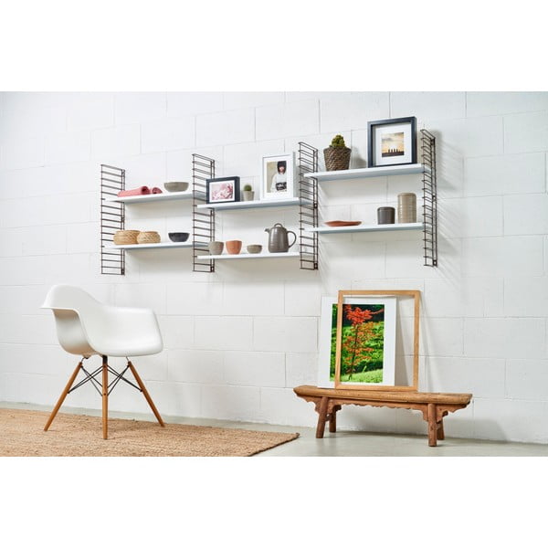 Polica na 3 kata s detaljima u bakrenoj boji s bijelim Metaltex Libro policama širine 70 cm-image-3