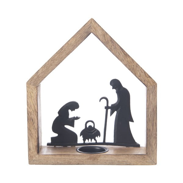 Drveni svijećnjak s božićnim motivom – Dakls