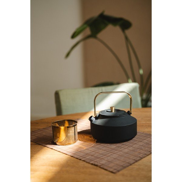 Crni čajnik od lijevanog željeza s cjedilom 1 l Shangdong – Bredemeijer-image-1