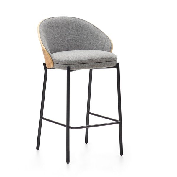 Siva/u prirodnoj boji barska stolica (visine sjedala 65 cm) Eamy – Kave Home