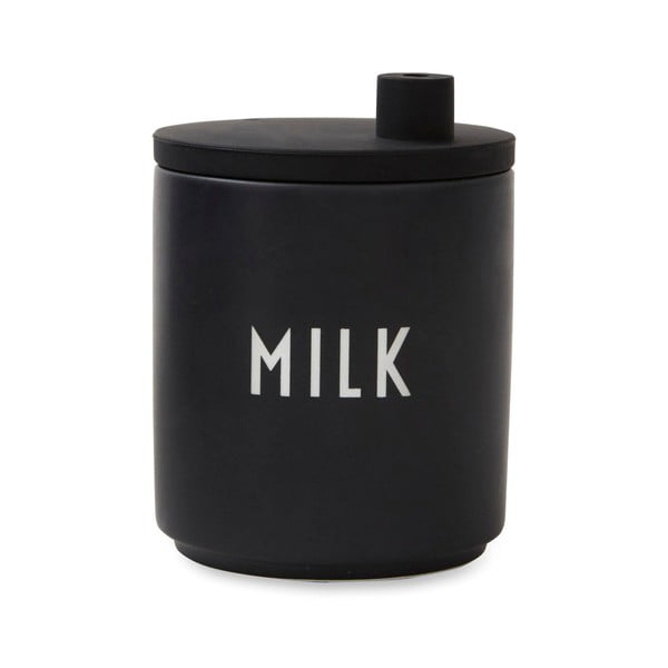 Crni porculanski vrč za mlijeko Design Letters Jug, 250 ml