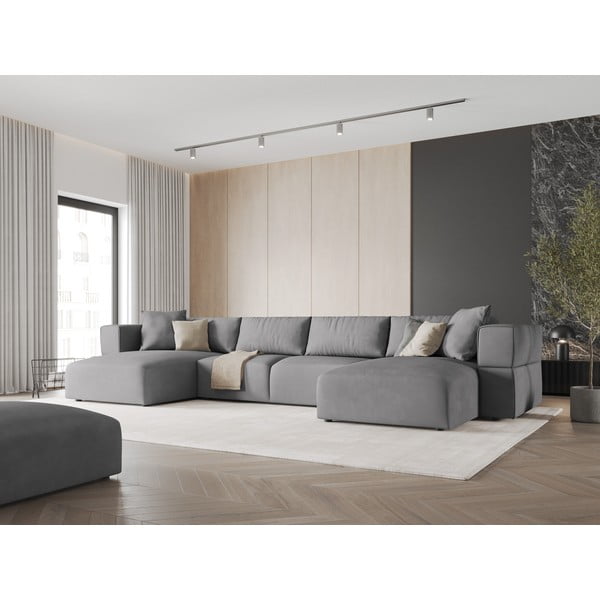 Svijetlo siva kutna garnitura (u obliku slova "U") Esther – Milo Casa-image-1