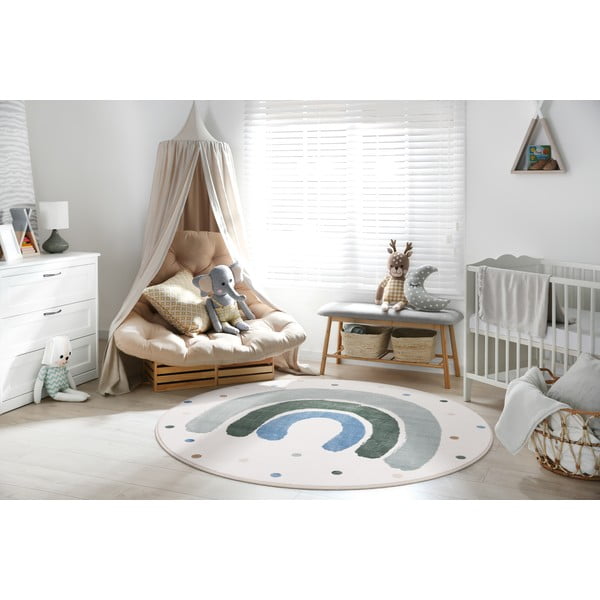 Zeleni/boje slonovače dječji tepih ø133 cm Joyful Mint – FD-image-1