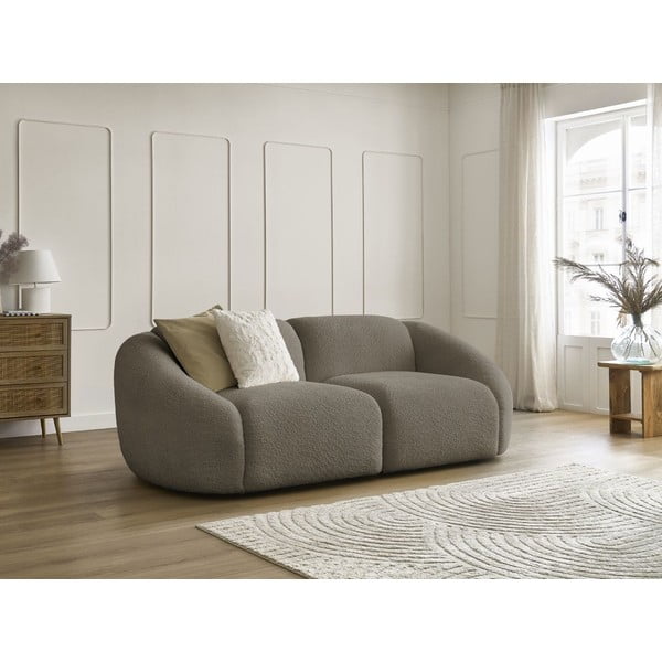 Siva/smeđa sofa od bouclé tkanine 230 cm Tina – Bobochic Paris-image-1