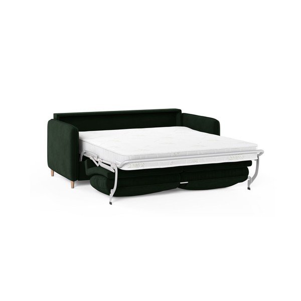 Tamno zelena baršunasti sofa za spavanje 184 cm – Micadoni -image-1