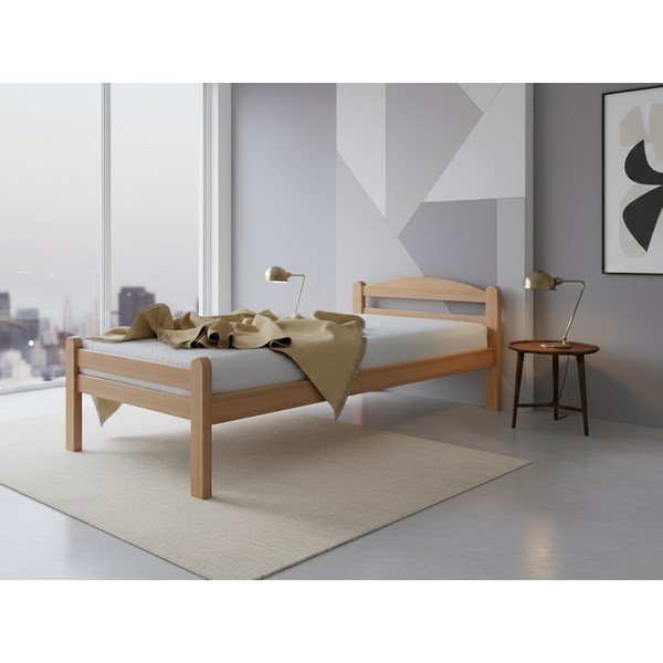 Krevet od masivne bukve s podnicom 90x200 cm u prirodnoj boji Bellariva – B.E.S.-image-1