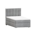 Svijetlo sivi tapecirani krevet s prostorom za pohranu s podnicom 100x200 cm Bunny – Ropez