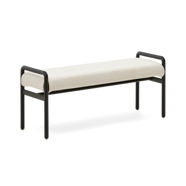 Crna/krem klupa od šenila Macaret – Kave Home-image-2