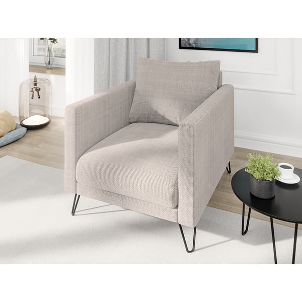 Svjetlo smeđa fotelja od šenila Freya – Ropez-image-3