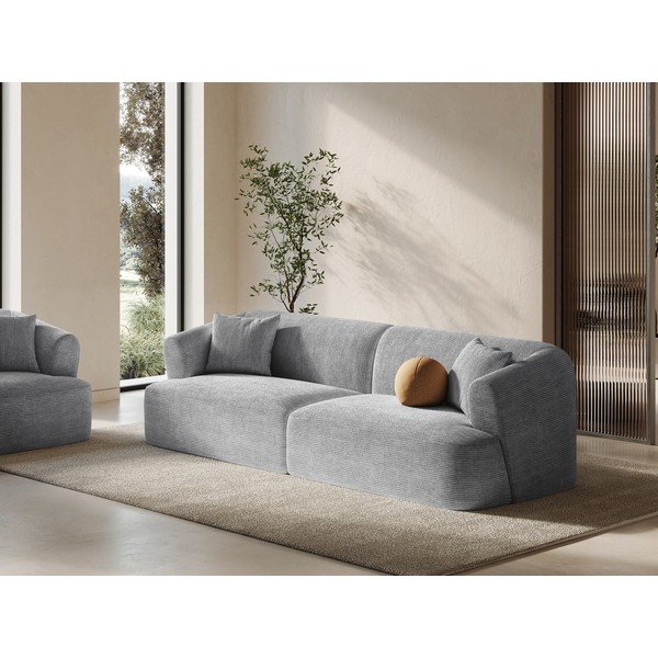 Svijetlo siva sofa od samta 255 cm Campi – Cosmopolitan Design-image-1