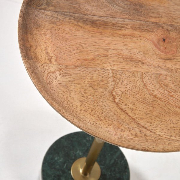 Okrugli stolić od mangovog drveta La Forma Lleyton, visine 25 cm-image-2