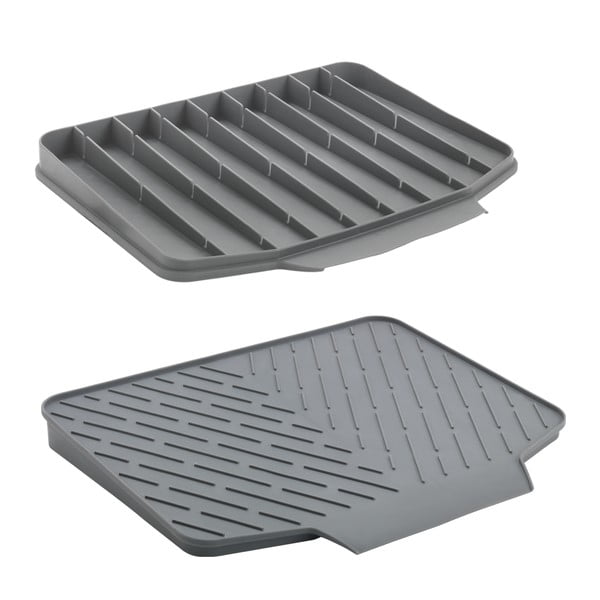 Siva plastična podloga za ocjeđivanje posuđa 40x33 cm Gravity – Metaltex-image-4