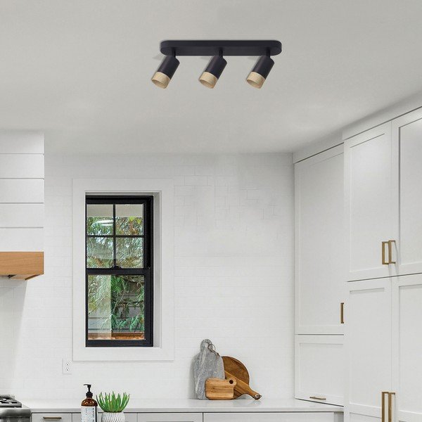 Crna/u prirodnoj boji stropna svjetiljka s metalnim sjenilom 48x5.5 cm Conti – Candellux Lighting-image-1