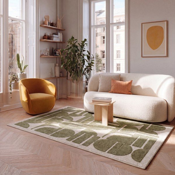 Kaki zeleni/bež tepih 160x230 cm Candela – Universal-image-1