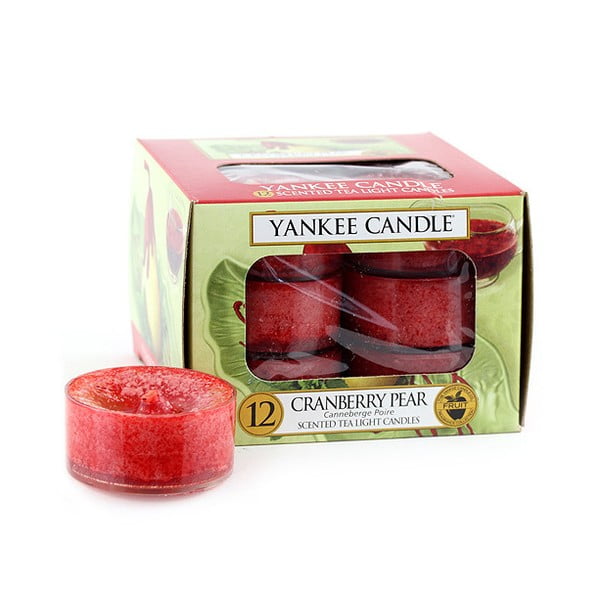 Set od 12 Yankee Candle Pears u sirupu od brusnice, vrijeme gorenja 4 - 6 sati