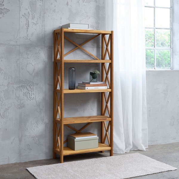 Regal od punog hrasta u prirodnoj boji 70x161 cm X-Shelf – Unique Furniture-image-1