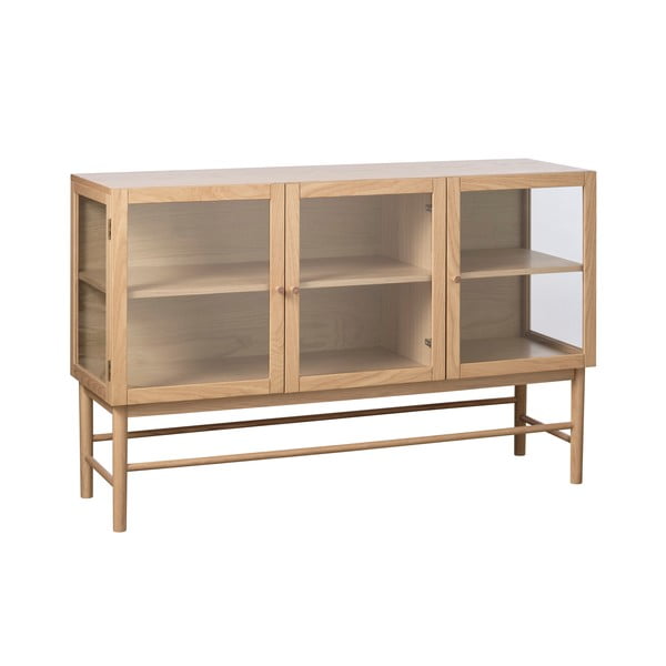 Vitrina od punog hrasta u prirodnoj boji 88x140 cm Elba – Unique Furniture-image-2