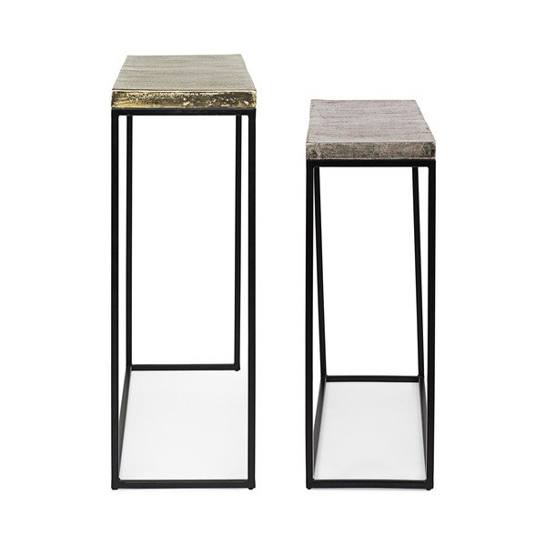 Metalni pomoćni stolovi u setu 2 kom 29x99 cm Amira – Bizzotto-image-2