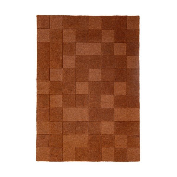 Ručno rađen vunen tepih boje terakote 120x170 cm Checkerboard – Flair Rugs