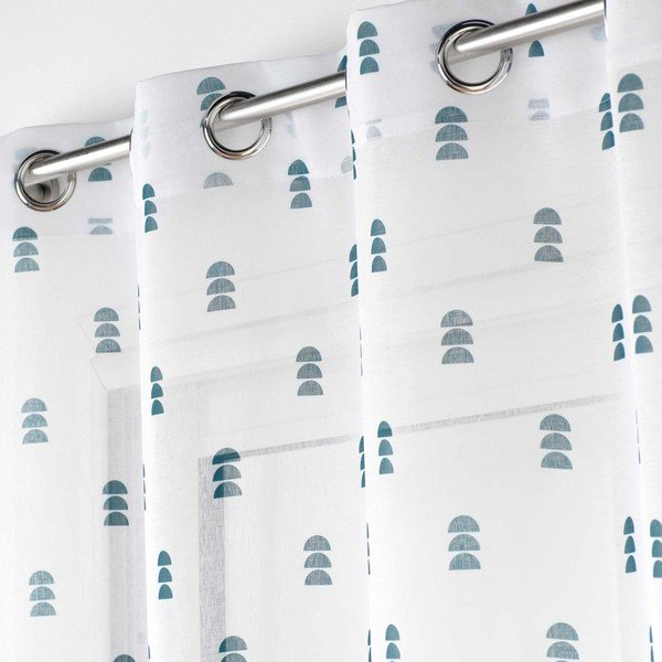 Bijela/plava prozirna zavjesa 140x240 cm Geokid – douceur d'intérieur-image-1