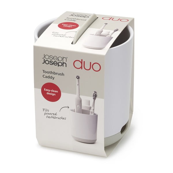 Bijela plastična čaša za četkice za zube Duo – Joseph Joseph-image-2