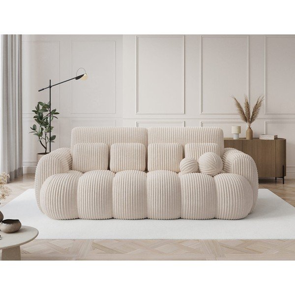 Bež sklopiva sofa od samta 256 cm Cotonn – ELTAP-image-1