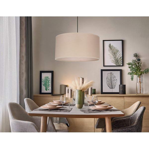 Bež viseća svjetiljka s tekstilnim sjenilom ø 40 cm Shanti – Candellux Lighting-image-4