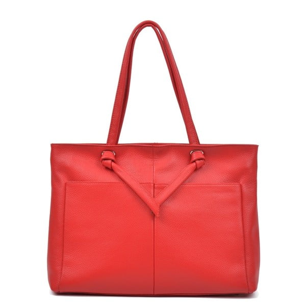 Crvena kožna torbica Anna Luchini Layo