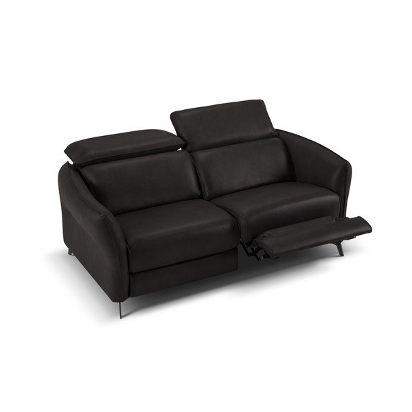 Crna kožna sofa 103 cm Hubble – Windsor & Co Sofas-image-3