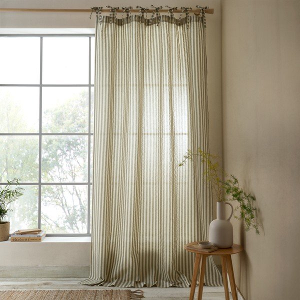 Zelena zavjesa 140x183 cm Zanzibar Woven Stripe – Pineapple Elephant-image-1