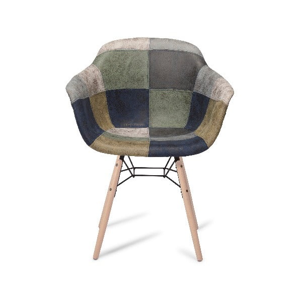 Siva stolica za blagovanje s bukovim nogama Furnhouse Flame Patch-image-1