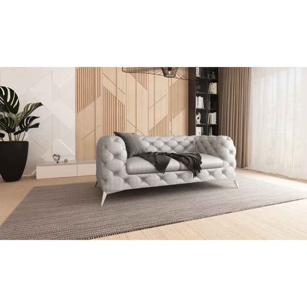 Svijetlo siva baršunasti sofa 185 cm Chelsea – Ropez-image-1