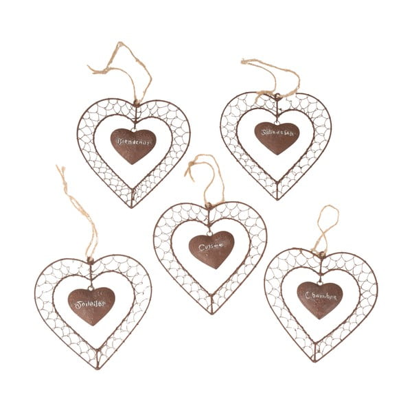 Set od 5 visećih ukrasa Antic Line Heart