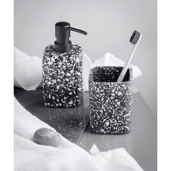 Crna kupaonska šalica Wenko Terrazzo-image-1