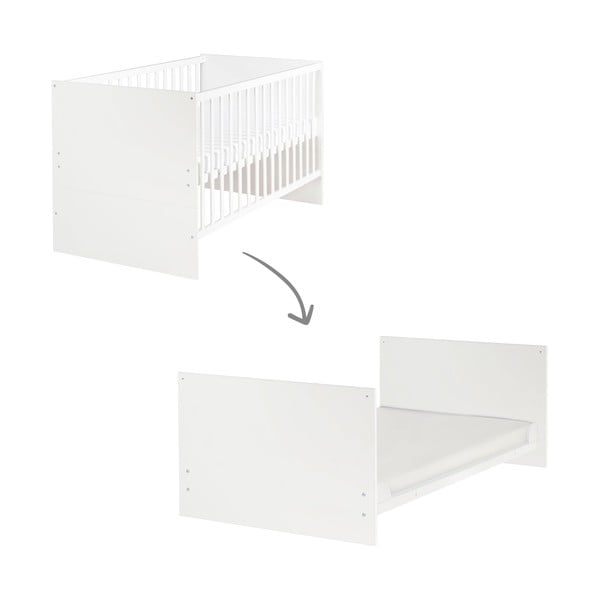 Bijeli dječji krevet s podesivom visinom 70x140 cm Anton – Roba-image-2