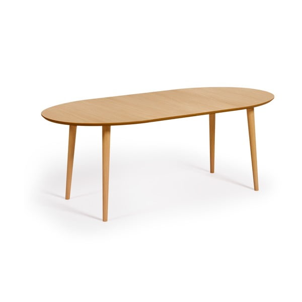 Proširiv blagovaonski stol u dekoru hrasta u prirodnoj boji 90x120 cm Oqui – Kave Home-image-3