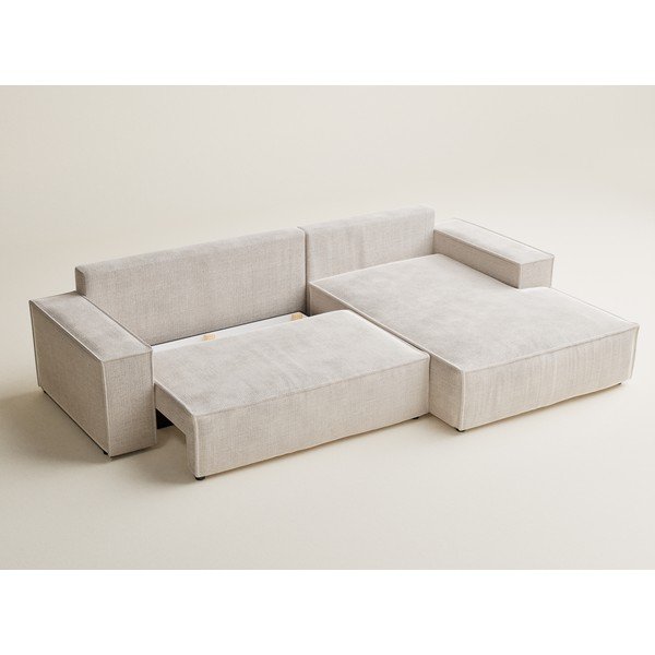 Krem sklopiva/s prostorom za odlaganje kutna garnitura od šenila (s desnim kutom/s ležaljkom) Maze – Maison de Rêve-image-3