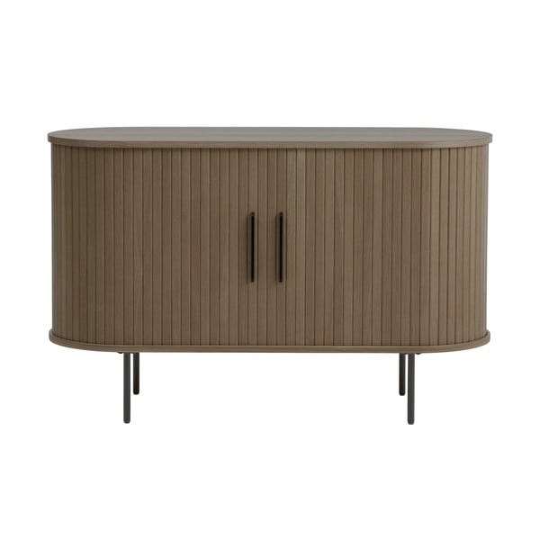Smeđa komoda u dekoru hrasta s kliznim vratima 120x76x45 cm Nola – Unique Furniture