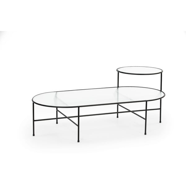 Crni stolić za kavu sa staklenom pločom Teulat Nix-image-2