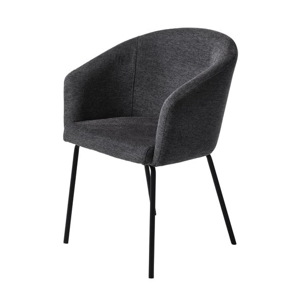 Tamno siva podstavljena blagovaonska stolica s naslonima za ruke Easton – Unique Furniture-image-3