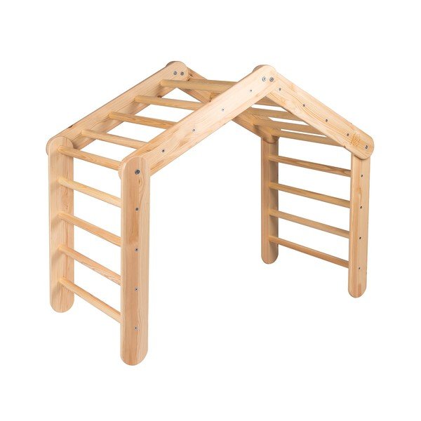 Pikler montessori trokut od masivnog bora u prirodnoj boji 112x61x94 cm Montessori – Meowbaby