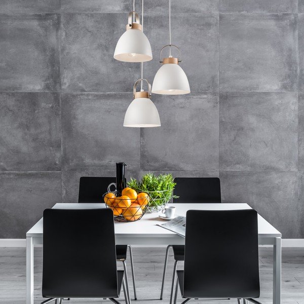 Bijela viseća svjetiljka s metalnim sjenilom ø 37 cm Danielle – LAMKUR-image-2