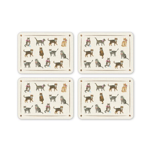 Set od 4 postavke mjesta Cooksmart England Cats on Parade-image-1