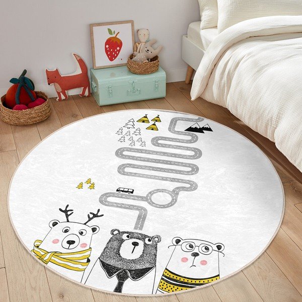 Bijeli dječji tepih ø 100 cm Comfort – Mila Home-image-4