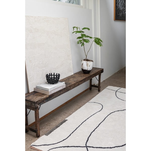 Periv pamučan tepih boje slonovače 140x200 cm Shadow – Mette Ditmer Denmark-image-1