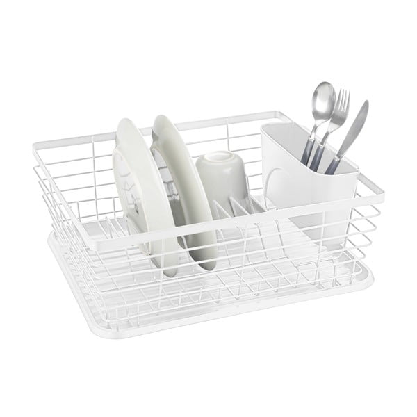 Bijeli metalni ocjeđivač za posuđe 36x30 cm Drip – Wenko